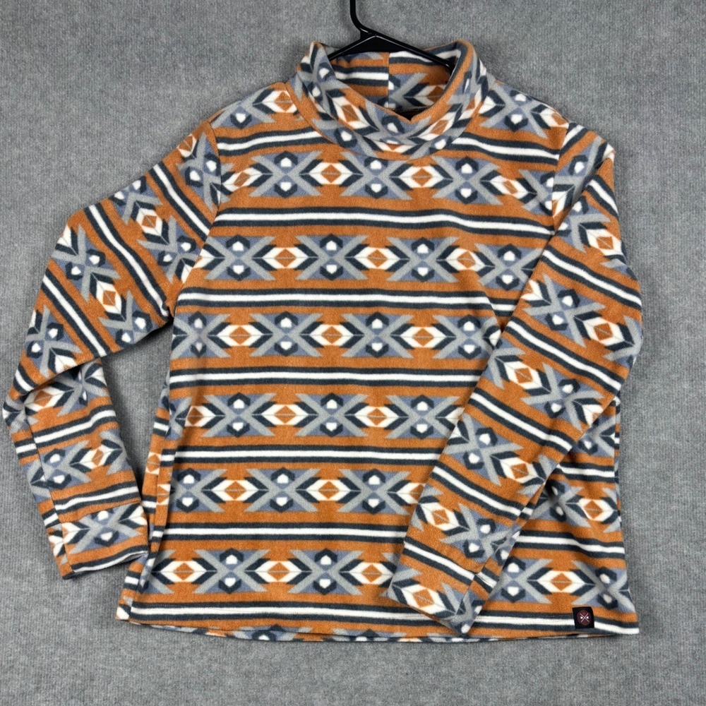 Mountain and Isles Aztec Fleece Pullover Mock Neck Southwestern‎ Size M